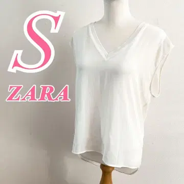 자라 화이트 S 블라우스 오피스 깔끔한 폴리 100% 미들 기장