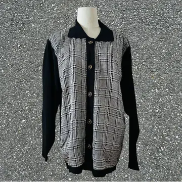 여성용 블랙 가디건 코튼 울 캐주얼