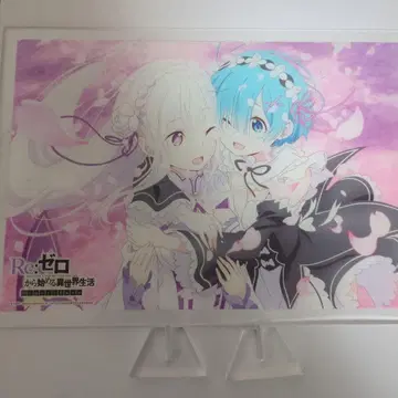 리제로 에밀리아 렘 아크릴 플레이트