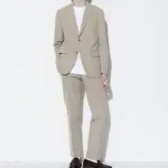유니클로 감동 자켓 감동 팬츠 셋업 베이지 수트 세트