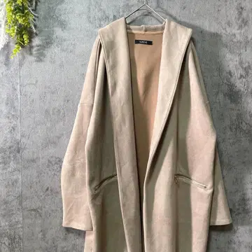 슈레브 가운 코트 롱 기장 후드 부착 아우터 겉옷 스웨이드 느낌 고급