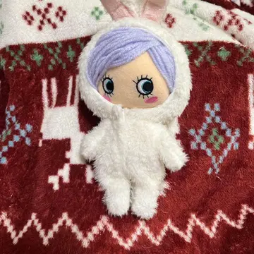 토끼 귀 봉제 인형 화이트
