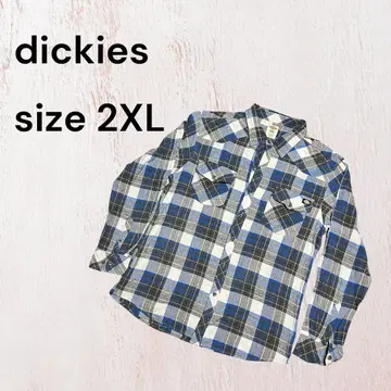 Dickies 체크 무늬 2XL 긴팔 플란넬 셔츠