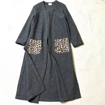 새상품급 알리지 롱 가디건 가운 코디 가디건 송치 레오파드