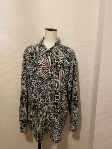 그런지 레오파드 패턴 셔츠 헤이세이 시크 스타일 00s