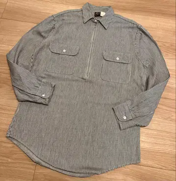 미국제 Prentiss 렌 하프 지퍼 스트라이프 셔츠 M