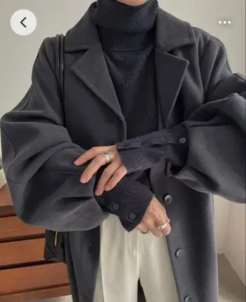 [ WILLFULLY ] 암 버튼 터틀 리브 니트 윌프리 그레이 긴팔