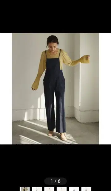 EMMEL REFINES 에멜 리파인즈 데님 라이크 에이프런 살로펫