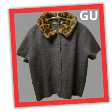 [ ZARA ] 인조 모피 옷깃 반팔 니트 새상품 M 사이즈