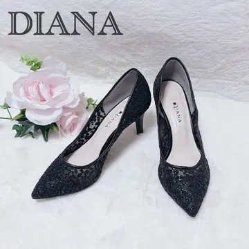 새상품급 DIANA 글리터 스틸레토 펌프스 레이스 23cm