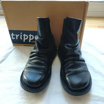 트리픈 블랙 플리츠 부츠 35