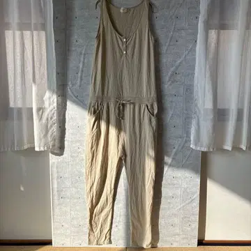 앵그릿 슬리브리스 올인원 코튼 혼방 허리 리본 서프계