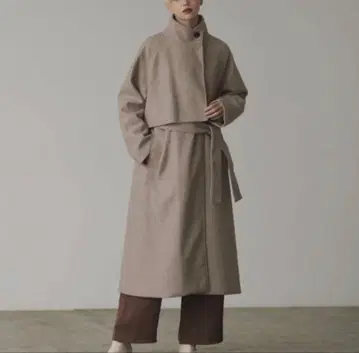 Lian 스탠드 칼라 케이프 코트