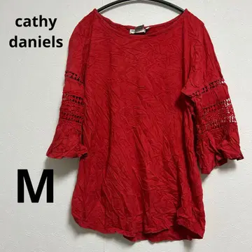 cathy daniels 빨간색 5부 소매 상의 [ M ] 레드