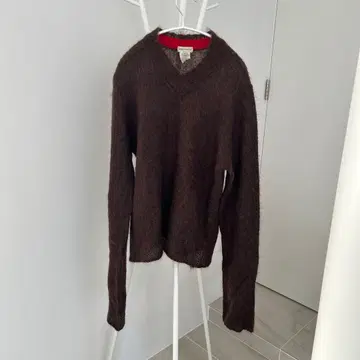 DRIES VAN NOTEN 모헤어 혼방 V넥 니트 M