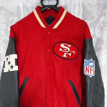 초레어 NFL SF 로고 바시티 자켓 레드