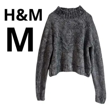 한정판 H&M [M] 그레이 리브 니트 스웨터