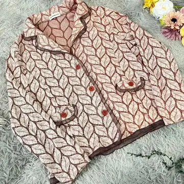 [FINANCIER] 잎 무늬 테일러드 자켓 쉬폰 프릴