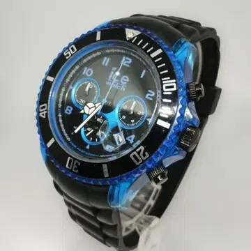 [ 작동 ] 아이스 워치 크로노그래프 블랙/블루 빅 페이스