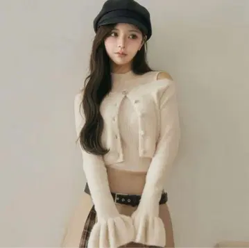 다리치 앙상블 샤기 니트탑