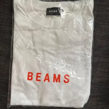[시착만 한 상품] 화이트 BEAMS 로고 T셔츠 XL