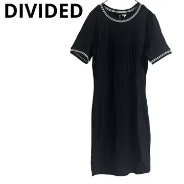 새상품급 DIVIDED [ F ] 블랙 반팔 니트 원피스 슬림 앤드 클린