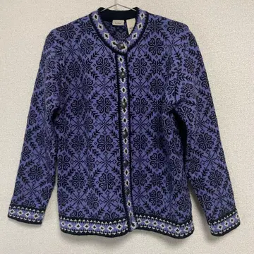 L.L.Bean 울 가디건 M 보라색 블랙