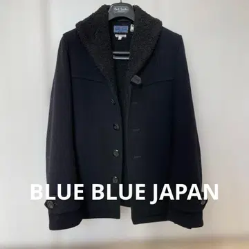 BLUE BLUE JAPAN 네이비 울 보아 코트
