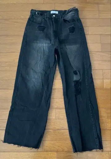 ADRER 데님 데미지 블랙