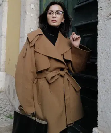 anuans 리버 울 미들 트렌치코트