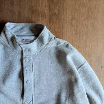 미사용품 하프 스냅 스웨트 셔츠 9oz 테리 플리스 미국제