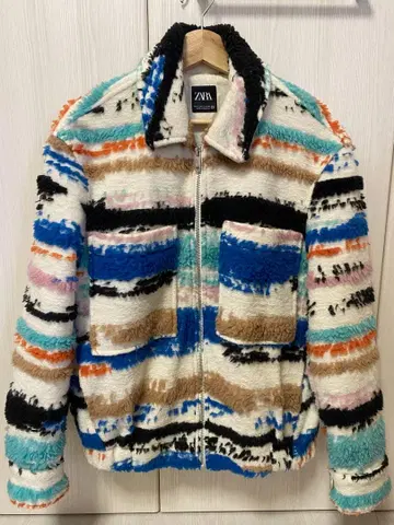 ZARA 블루종 플리스 자켓 컬러풀 화려한