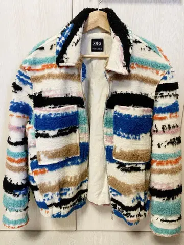 ZARA 블루종 플리스 자켓 컬러풀 화려한
