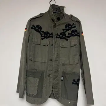 OVERTHESTRIPES 스컬 자수 밀리터리 자켓 M