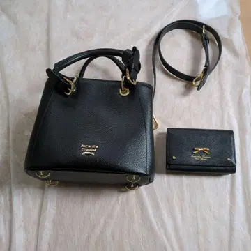 Samantha Thavasa 블랙 숄더백, 지갑 세트