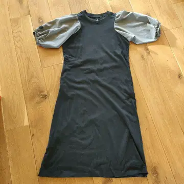 adidas 티셔츠 원피스 반팔 블랙/그레이 S 사이즈 160