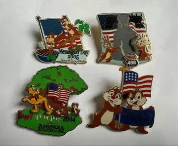 디즈니 칩과 데일 기념 핀 배지 4개 세트 미국 해외