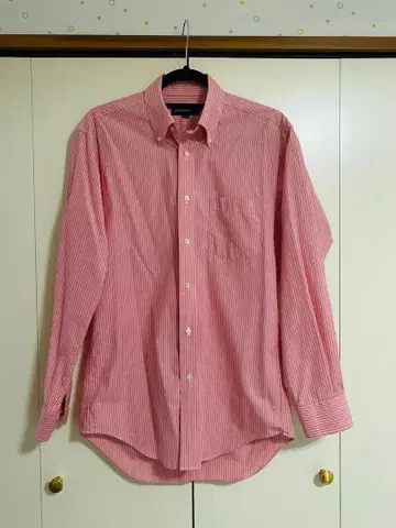 VISARUNO 빨간색과 화이트 스트라이프 와이셔츠 37-82