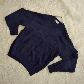 [ HINIQUE ] 크루넥 니트 스웨터 모 100% L 탄탄한 원단