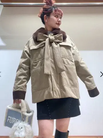 FURFUR 패디드 보타이 워크 블루종