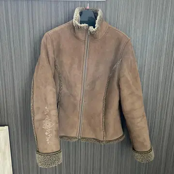 레어 디자인 엘엘빈 무스탕 자켓 코트 자수 꽃 보아 안감