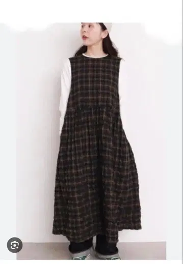 오지 체크 원피스