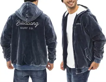 새상품 미사용 Billabong 후드 부착 벨로아 자켓 다크 블루