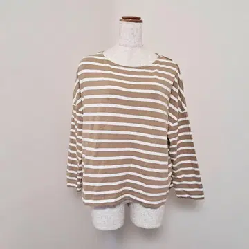 프릭스스토어 긴팔 드롭 숄더 티셔츠 보더 면 100% [ F ]