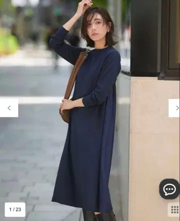 23구 네이비 니트 원피스 긴팔