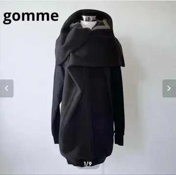 gomme 고무 모드 스타일 아우터 블랙 이소재를 조합한 블루종