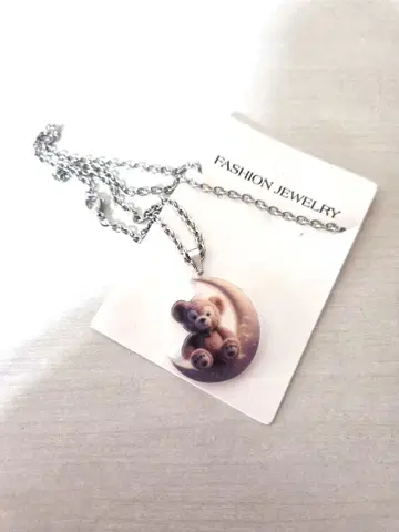 더피 디자인 실버 목걸이 달