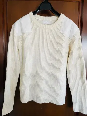 CLANE 패치 니트 화이트