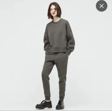 UNIQLO +J 드라이 맨투맨 셋업 XL/M 다크 그레이