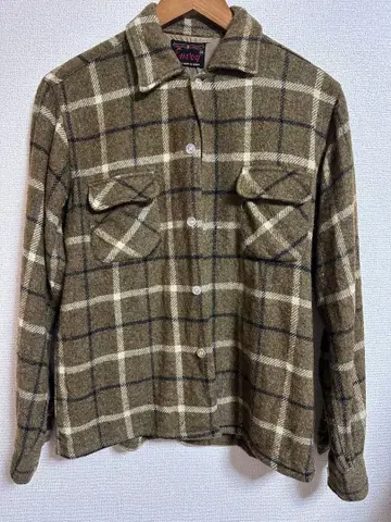 Envoy 80-90s 울 체크 CPO 셔츠 재킷